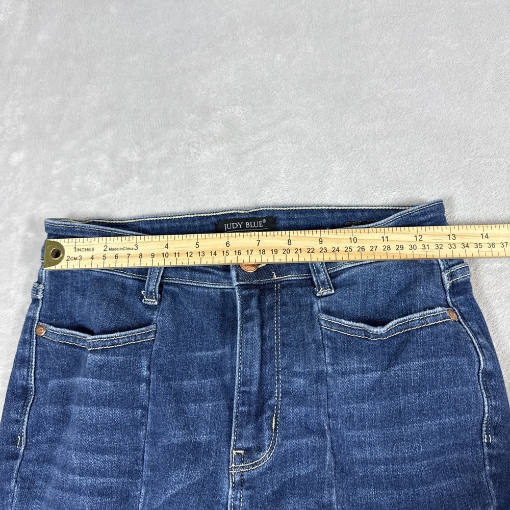Judy Blue Skinny Fit Pleated Dark Wash Jeans Women's Size 1/25 (25X28) Stretch - Picture 7 of 9